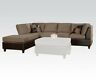 00110 Acme Lisbon Modern Sectional Sofa In Pebble And Espresso 00110 Acme Lisbon Modern Sectional Sofa In Pebble And Espresso