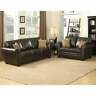 030955595146 Ac Pacific Louis Sofa And Loveseat Set Brown