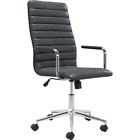 100772 Zuo Chromed Steel Desk Chair In Vintage Black 842896118182 100772 Zuo Chromed Steel Desk Chair In Vintage Black 842896118182