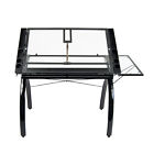 17342100978 10097 Studio Designs Futura Craft Station With Folding Shelf Black Glass 17342100978 10097 Studio Designs Futura Craft Station With Folding Shelf Black Glass