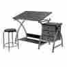 0173429 13325 017342133259 Studio Designs Comet Center With Stool Silver Black 757104135441 0173429 13325 017342133259 Studio Designs Comet Center With Stool Silver Black 757104135441