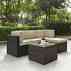 Ko70011br 1698374 Set Seating Wicker Id 5-pc Outdoor