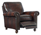 1703-p7160-01l501m Leather Italia Usa Westport Hampton Recliner In Brown