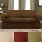 2-piece Brown Sofa Suede Slipcover Piped Maytex