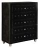 206105 Coaster Deanna Upholstered Chest In Black 021032438456 206105 Coaster Deanna Upholstered Chest In Black 021032438456