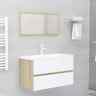 3071599 Vidaxl Bathroom Furniture Set White And Sonoma Oak 720286378397 3071599 Vidaxl Bathroom Furniture Set White And Sonoma Oak 720286378397