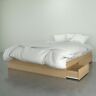376005 Nexera Queen Size Storage Platform Bed With Natural 687174986950