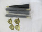 4-nos " Wood 14 Legs Brushed Taper Black Tip Brass Table Mid-century Satin 4-nos " Wood 14 Legs Brushed Taper Black Tip Brass Table Mid-century Satin