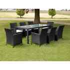 40895 Rattan Dining Vidaxl Patio 9pcs Black Chair Table Set Wicker Seat Outdoor Furniture 40895 Rattan Dining Vidaxl Patio 9pcs Black Chair Table Set Wicker Seat Outdoor Furniture