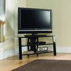 412067 Sauder Mirage Panel Tv Stand Black Clear Sgs 042666108164 412067 Sauder Mirage Panel Tv Stand Black Clear Sgs 042666108164