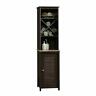 414034 Sauder Peppercorn Linen Tower Cinnamon Cherry Finish
