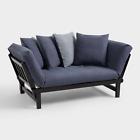 556669 Cost Plus World Market Blue And Gray Studio Day Sofa 556669 Cost Plus World Market Blue And Gray Studio Day Sofa