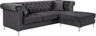 608grey-sectional Meridian Furniture Damian Velvet Reversible Sectional In Grey 608grey-sectional Meridian Furniture Damian Velvet Reversible Sectional In Grey