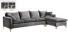 636grey-sectional Meridian Naomi Velvet Sectional In Grey