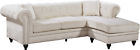 667cream-sectional Meridian Furniture Sabrina Velvet Reversible Sectional In Cream