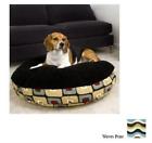 729053934505 Snoozer Round Pillow Pet Bed Black With Fur X-large Waves Print 729053934505 Snoozer Round Pillow Pet Bed Black With Fur X-large Waves Print