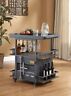 77909 Acme Furniture Serving Cart Antique Walnut And Gunmetal 840412203824 77909 Acme Furniture Serving Cart Antique Walnut And Gunmetal 840412203824