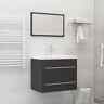 804829 Vidaxl Piece Bathroom Furniture Set Gray Chipboard 720286243053 804829 Vidaxl Piece Bathroom Furniture Set Gray Chipboard 720286243053