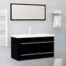 804846 Vidaxl Piece Bathroom Furniture Set Black Chipboard 720286243220