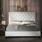827741  Inspire Metro Shop Tribecca Home Sophie White Bonded Leather Tufted