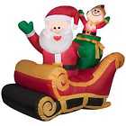 0867864 83440 Gemmy Santa Sleigh Christmas Inflatable Fabric Multicolored 086786834404