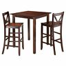 94348 Winsome High Table With Bar Stools Walnut 021713943378 94348 Winsome High Table With Bar Stools Walnut 021713943378