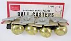 974043 Sears Package Of Vintage Polished Brass Plated Ball Casters Old
