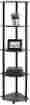 99811db-wg 696859004117 Furinno Bk Turn-n-tube 5 Tier Corner Shelf Dark Brown Grain Black