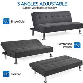 Alden Design 846254079320 Convertible Futon Sofa Bed Couch Sleeper Full Size Foldable Loveseat Alden Design 846254079320 Convertible Futon Sofa Bed Couch Sleeper Full Size Foldable Loveseat