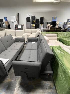 Glsi41000101 Alden Design Memory Foam Convertible Futon Sofa Bed With Usb Dark Gray