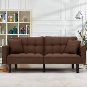 Avawing 797417217786 74 Inch Modern Tufted Convertible Futon Sofa Bed With 2 Avawing 797417217786 74 Inch Modern Tufted Convertible Futon Sofa Bed With 2