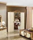 Barocco4doorwivory-g Esf Furniture Barocco Wardrobe In Ivory With Gold