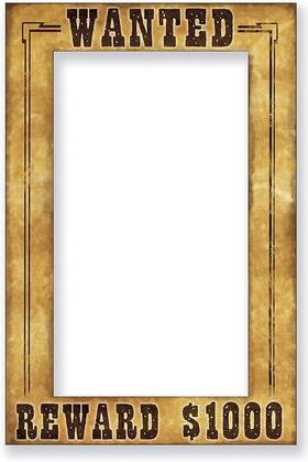 W9y-tbc-52158 Beistle Western Wanted Photo Fun Frame W9y-tbc-52158 Beistle Western Wanted Photo Fun Frame