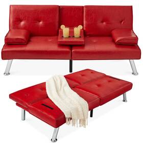 Best Choice Products 842957138715 Faux Leather Upholstered Modern Convertible Futon Adjus Best Choice Products 842957138715 Faux Leather Upholstered Modern Convertible Futon Adjus