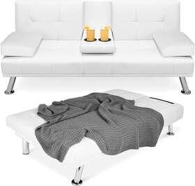 Sky4581 Best Choice Products Faux Leather Upholstered Modern Convertible Folding Futon Sofa Sky4581 Best Choice Products Faux Leather Upholstered Modern Convertible Folding Futon Sofa