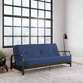 2105659we Black Metal Arm Futon Frame Sofa Bed Couch Sleeper With 6inch Mattress Full Size 2105659we Black Metal Arm Futon Frame Sofa Bed Couch Sleeper With 6inch Mattress Full Size
