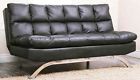 Yg-ks934-blk-3 Black Reedley 3185191 Id Leather Sofa Euro Lounger