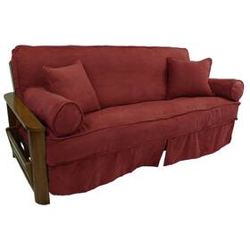 Blazing Needles 749645646913 Microsuede Full-size 8-10 Inch Thick Futon Slip Cover Set Red Wine