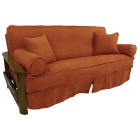 Blazing Needles 749645646937 Solid Microsuede Double Corded 8 Inch To 9 Futon Slipcover Set With