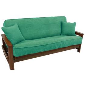 Blazing Needles 749645647330 Microsuede Full-size 8-10 Inch Thick Futon Cover Set With Emerald Full