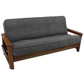 Blazing Needles 749645647590 Microsuede Corded Full-size 8-10 Inch Thick Futon Cover - Steel Grey Full