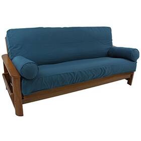Blazing Needles 749645649006 Solid Twill 8 Inch To 9 Futon Cover Set With 2 Bolster Pillows