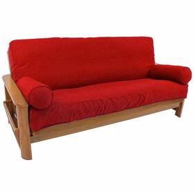 Blazing Needles 749645649082 Solid Twill 8 Inch To 9 Futon Cover Set With 2 Bolster Pillows