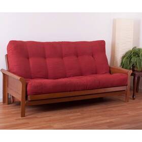 9613-ms-rw Blazing Needles 10 Inch Vitality Microsuede Queen Size Futon Mattress Red Wine
