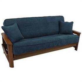 9682-cd-ms-in Blazing Needles Solid Microsuede Double Corded Full Futon Cover Set With Pillows