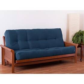 W9y-bnl-9608-tw-in Blazing Needles Renewal 10 In Twill Full Size Futon Mattress Indigo