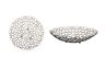 Bm217289 Benjara Decorative Metal Tray With Mesh Design Ball Support Gold