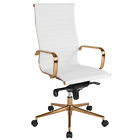 Bt-9826h-wh-gd-gg Flash Furniture High Back White Ribbed Leather Executive 889142461531 Bt-9826h-wh-gd-gg Flash Furniture High Back White Ribbed Leather Executive 889142461531