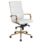 Bt-9895h-6-wh-gd-gg Flash Furniture High Back White Leather Executive Swivel 889142461432