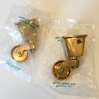 C-2c Vintage Hardware Furniture Square Brass Casters Cup Wheel Two Available C-2c Vintage Hardware Furniture Square Brass Casters Cup Wheel Two Available